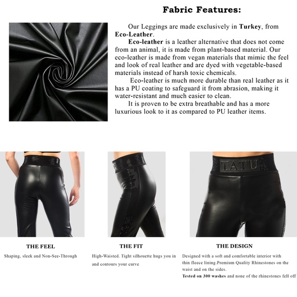 New Eco Leather Leggings,High Rise Eco Leather Leggings,Turkish Leather Pants - Picture 10 of 11